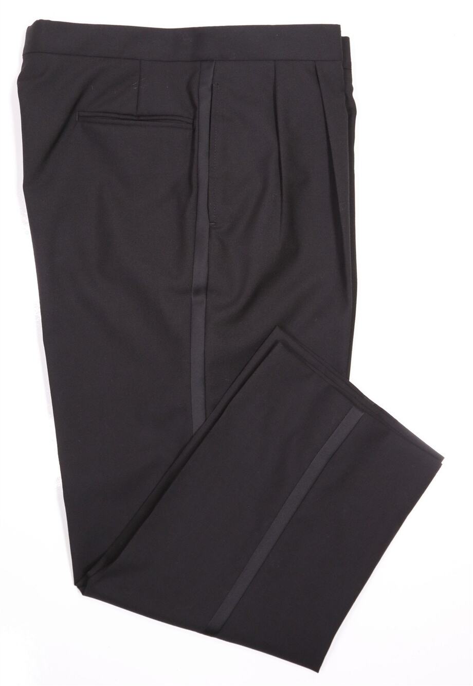 Jos A Bank Black Tuxedo Formal Wedding Pleated Wool Dress Pants 35x28